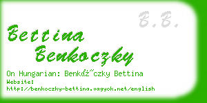 bettina benkoczky business card